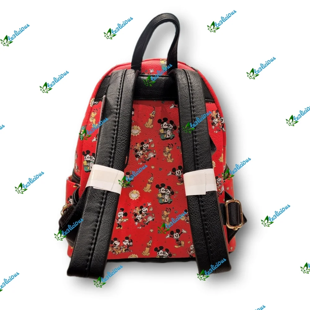 DISNEY PARKS LOUNGEFLY RETRO MINNIE MICKEY PLUTO BACKPACK - Picture 7 of 8